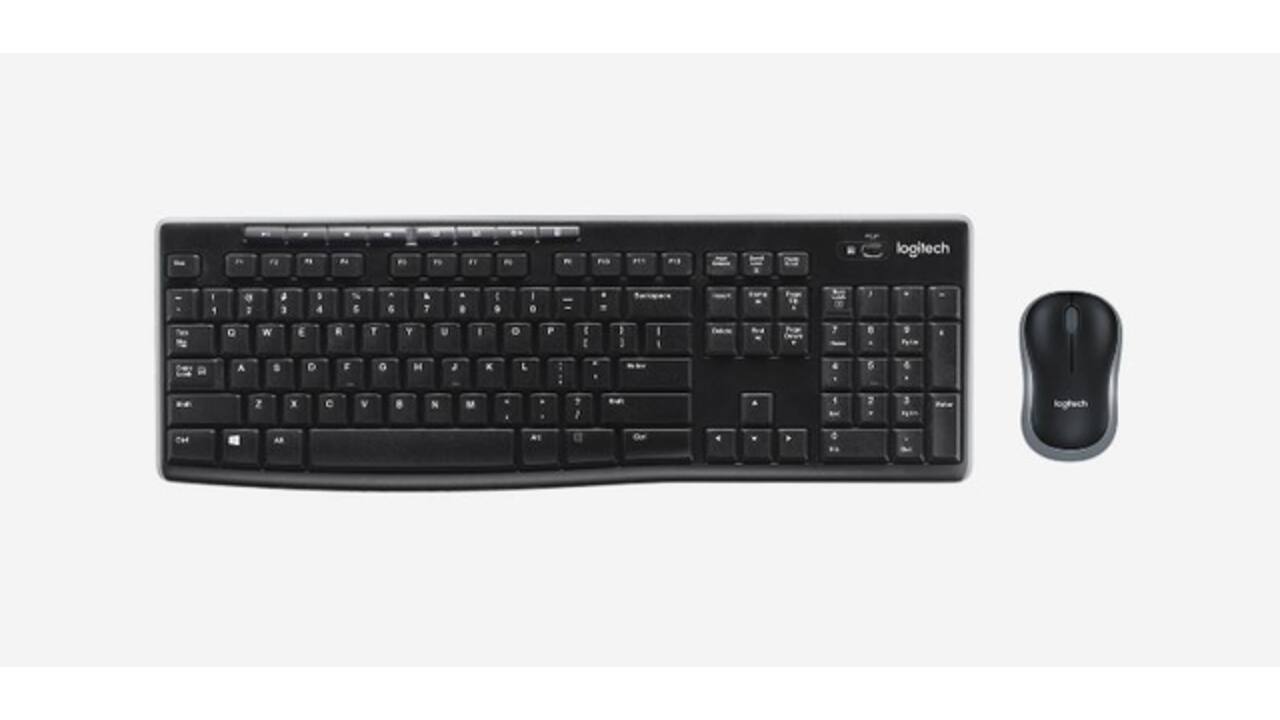 Toetsenbord- en muisset Logitech MK270 draadloos QWERTY zwart