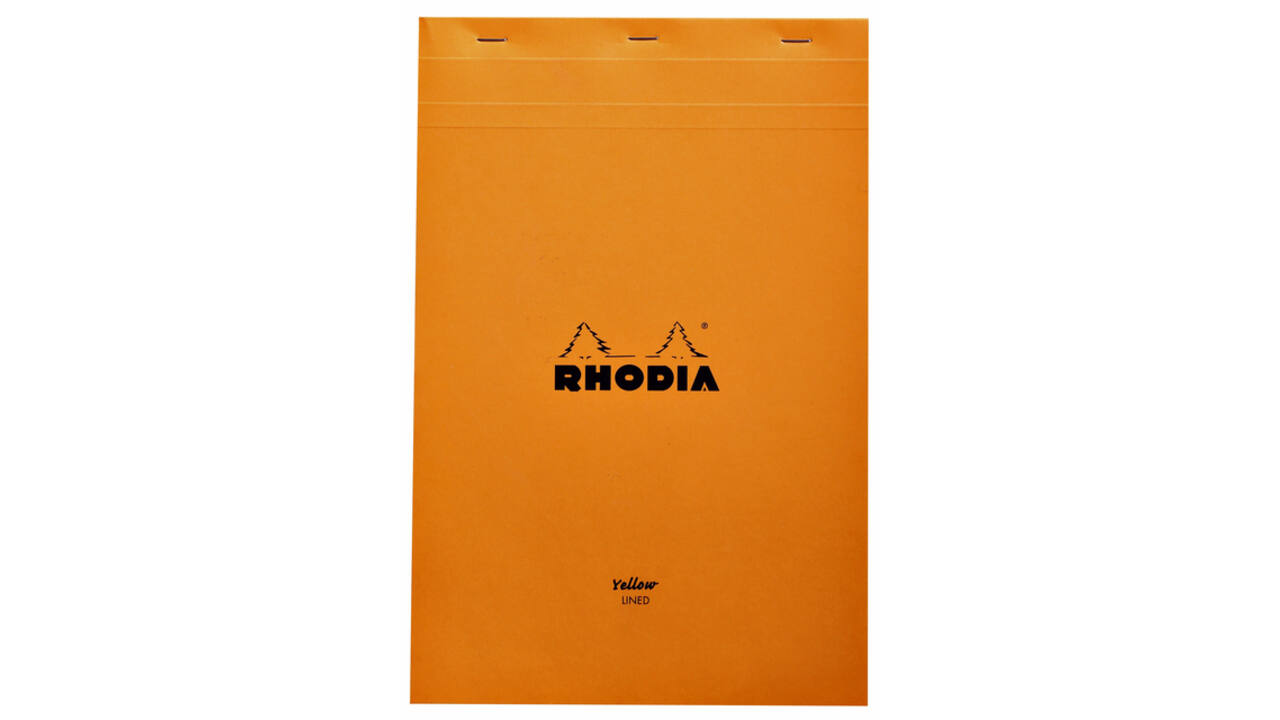 Schrijfblok Rhodia A4 lijn 80 vel 80gr geel