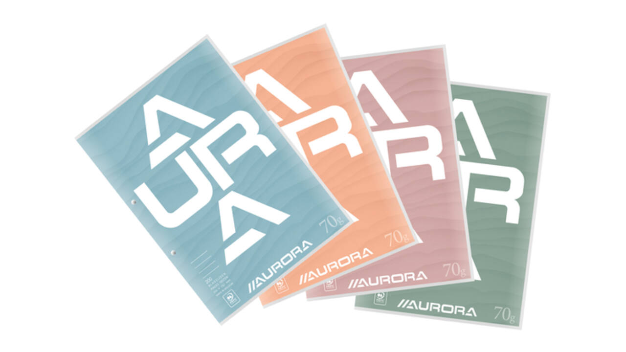 Cursusblok Aurora A4 lijn 2-gaats 200 pagina's 70gr