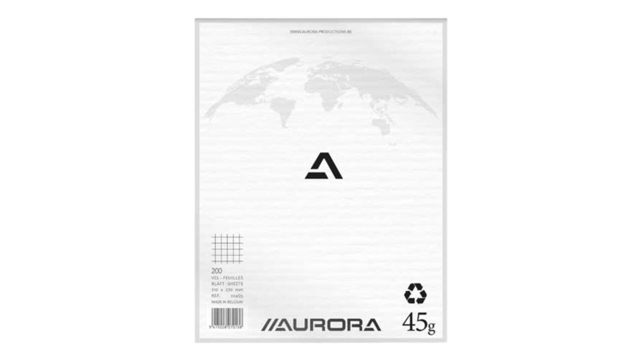 Kladblok Aurora 210x270mm ruit 5x5mm 200 vel 45gr