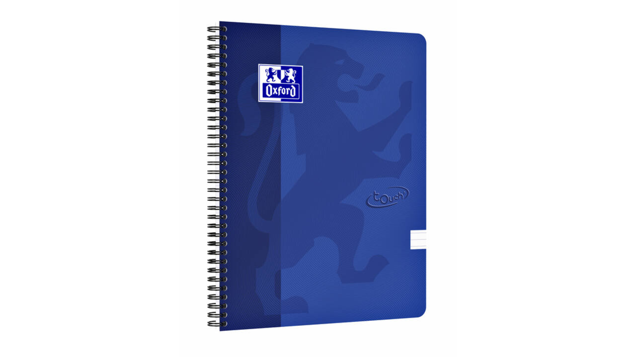 Spiraalblok Oxford Touch A4 lijn 140 pagina's 80gr blauw