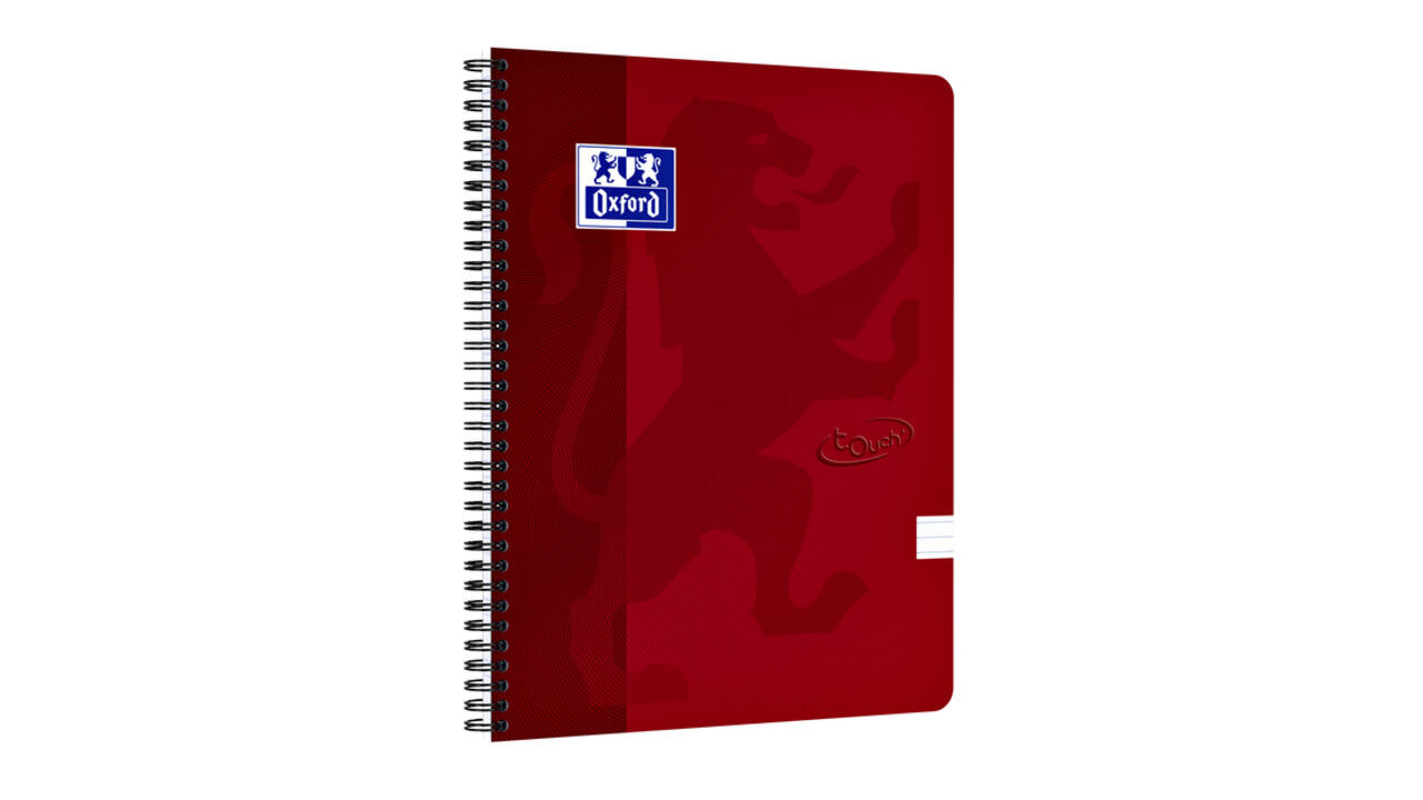Spiraalblok Oxford Touch A4 lijn 140 pagina's 80gr rood
