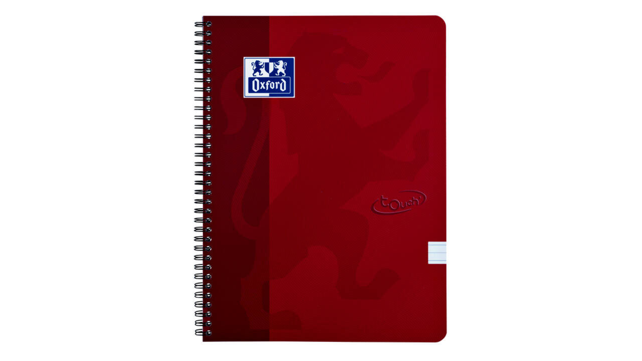 Spiraalblok Oxford Touch A4 lijn 140 pagina's 80gr rood
