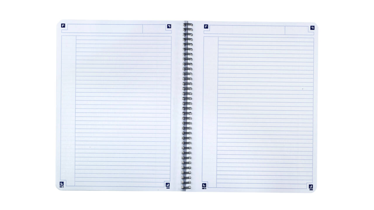 Spiraalblok Oxford Touch A5 lijn 140 pagina's 80gr blauw
