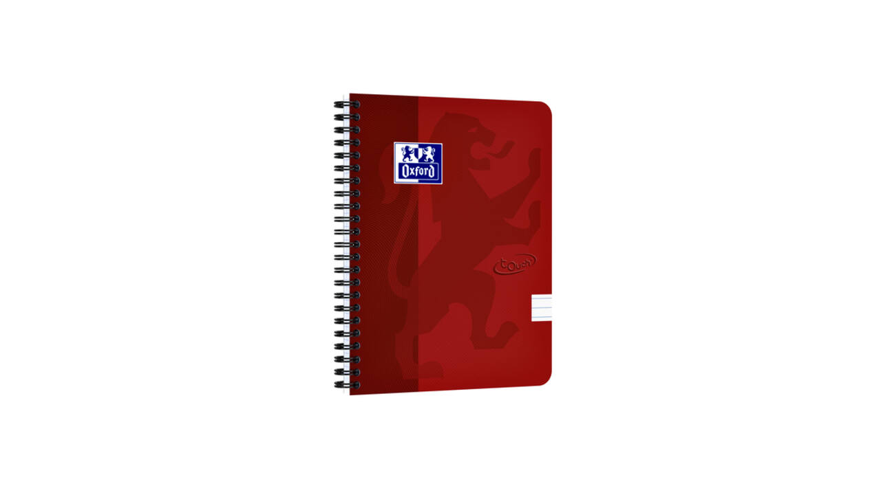 Spiraalblok Oxford Touch A5 lijn 140 pagina's 80gr rood