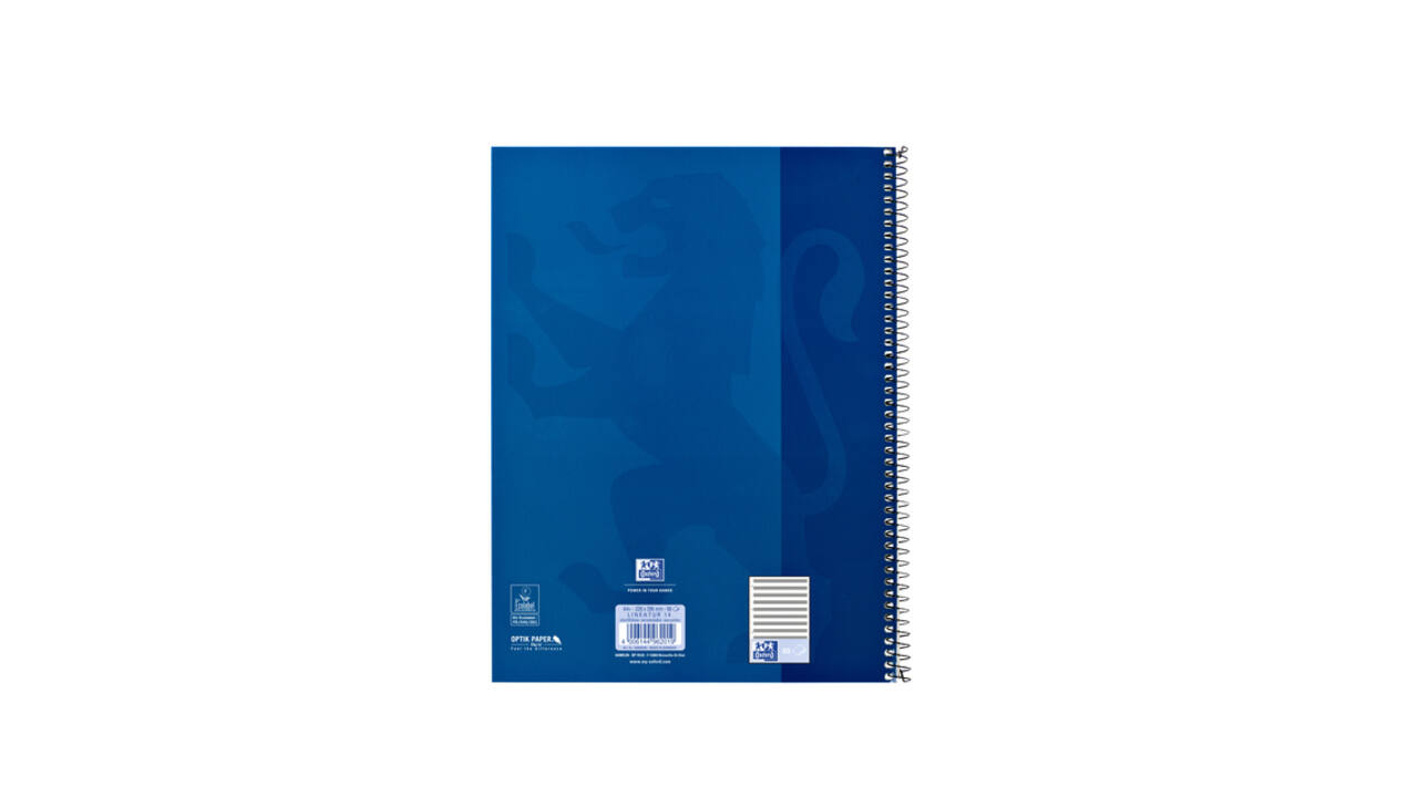Collegeblok Oxford A4+ muziek 4-gaats 100 pagina's 80gr blauw