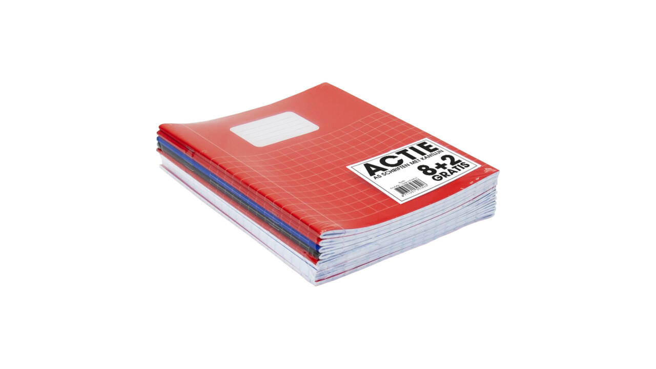 Schrift SOHO Basic A5 ruit 10x10mm 80 pagina's 60gr assorti 8+2 gratis