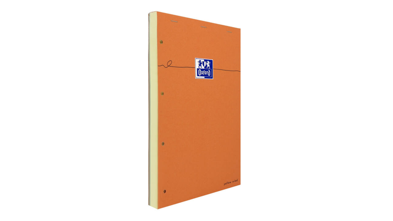 Cursusblok Oxford Orange Notepad A4+ lijn 4-gaats 160 pagina's 80gr oranje
