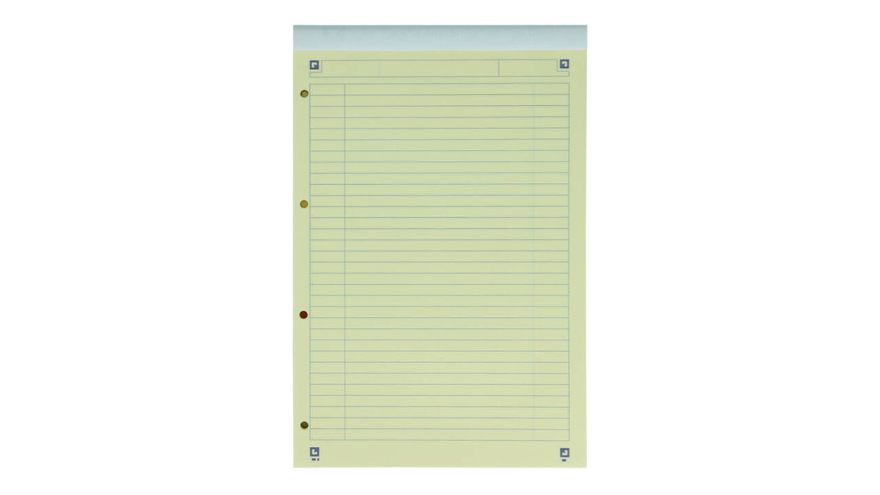 Cursusblok Oxford Orange Notepad A4+ lijn 4-gaats 160 pagina's 80gr oranje