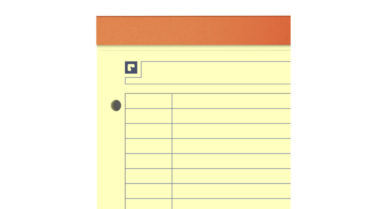 Cursusblok Oxford Orange Notepad A4+ lijn 4-gaats 160 pagina's 80gr oranje