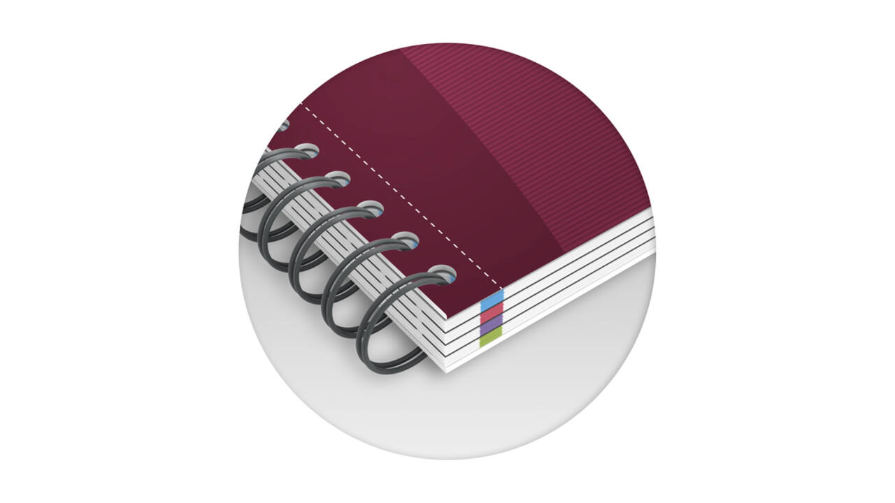 Collegeblok Oxford Office Essentials Europeanbook A4+ 4-gaats 120 pagina's assorti
