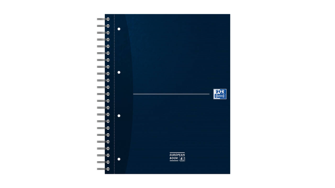 Collegeblok Oxford Office Essentials Europeanbook A4+ 4-gaats 120 pagina's assorti