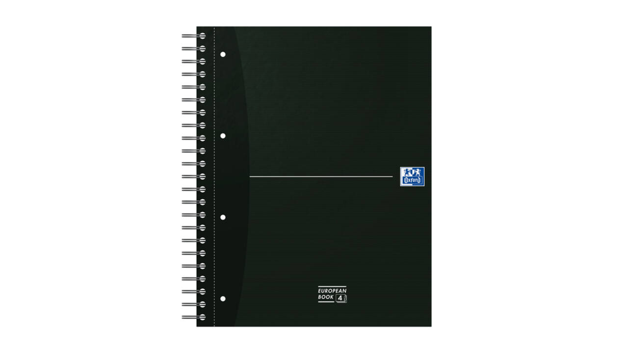 Collegeblok Oxford Office Essentials Europeanbook A4+ 4-gaats 120 pagina's assorti