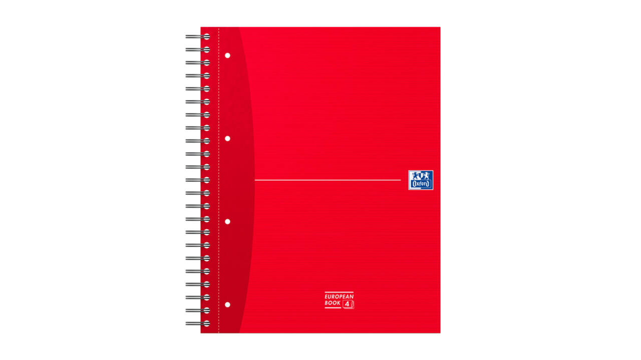 Collegeblok Oxford Office Essentials Europeanbook A4+ 4-gaats 120 pagina's assorti