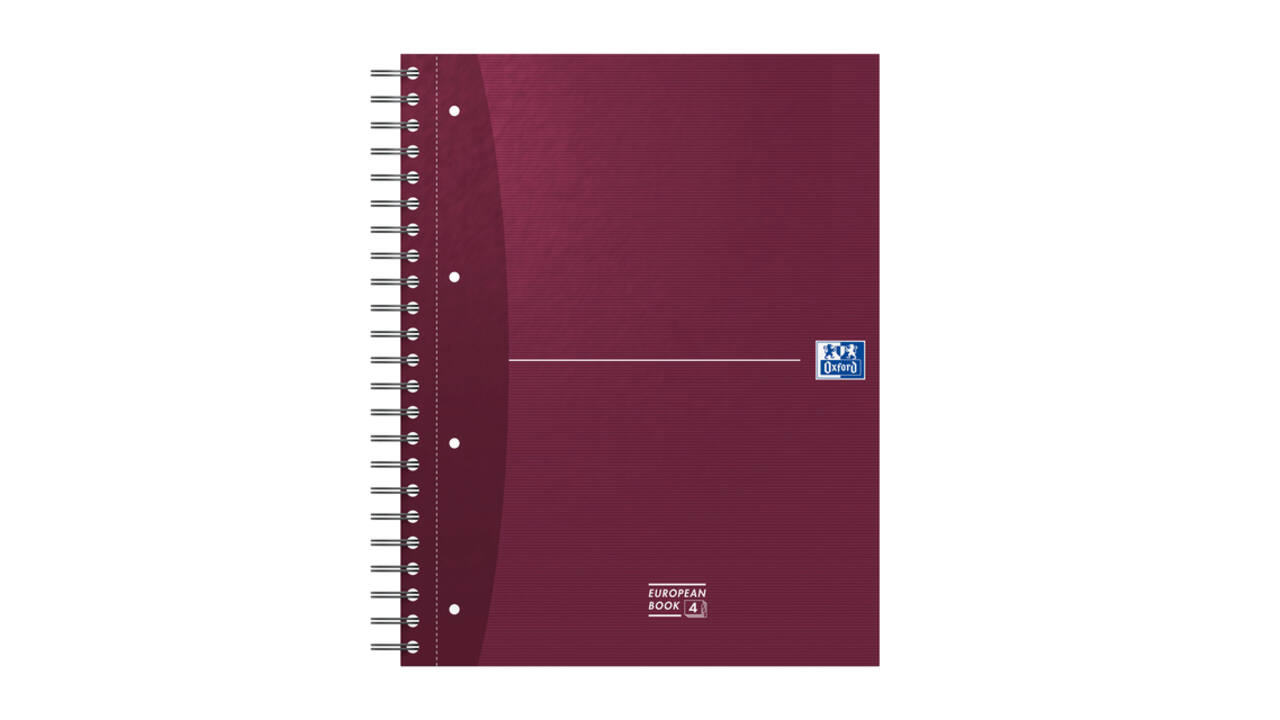 Collegeblok Oxford Office Essentials Europeanbook A4+ 4-gaats 120 pagina's assorti