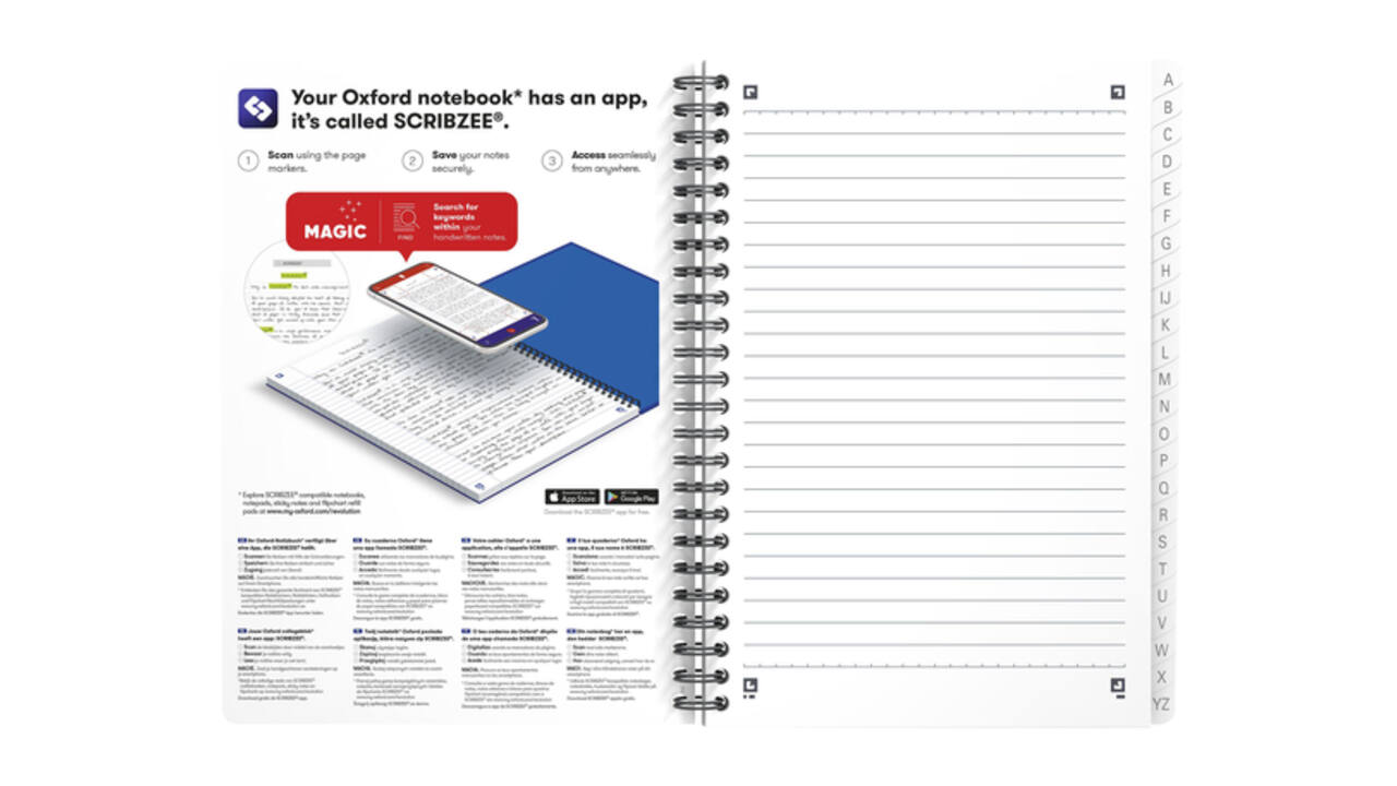 Indexboek Oxford Urban Mix A5 90vel alfabet lijn