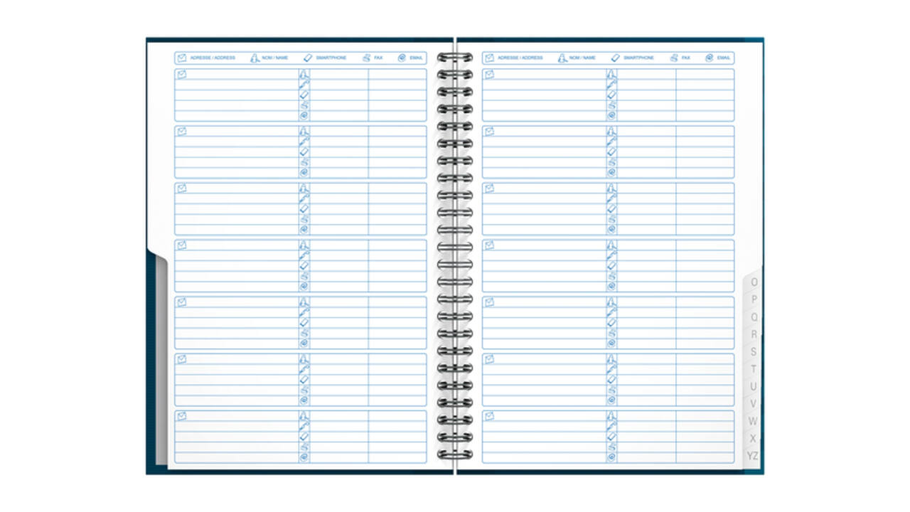 Adresboek Oxford Office Essentials A5 72vel dubbelspiraal assorti