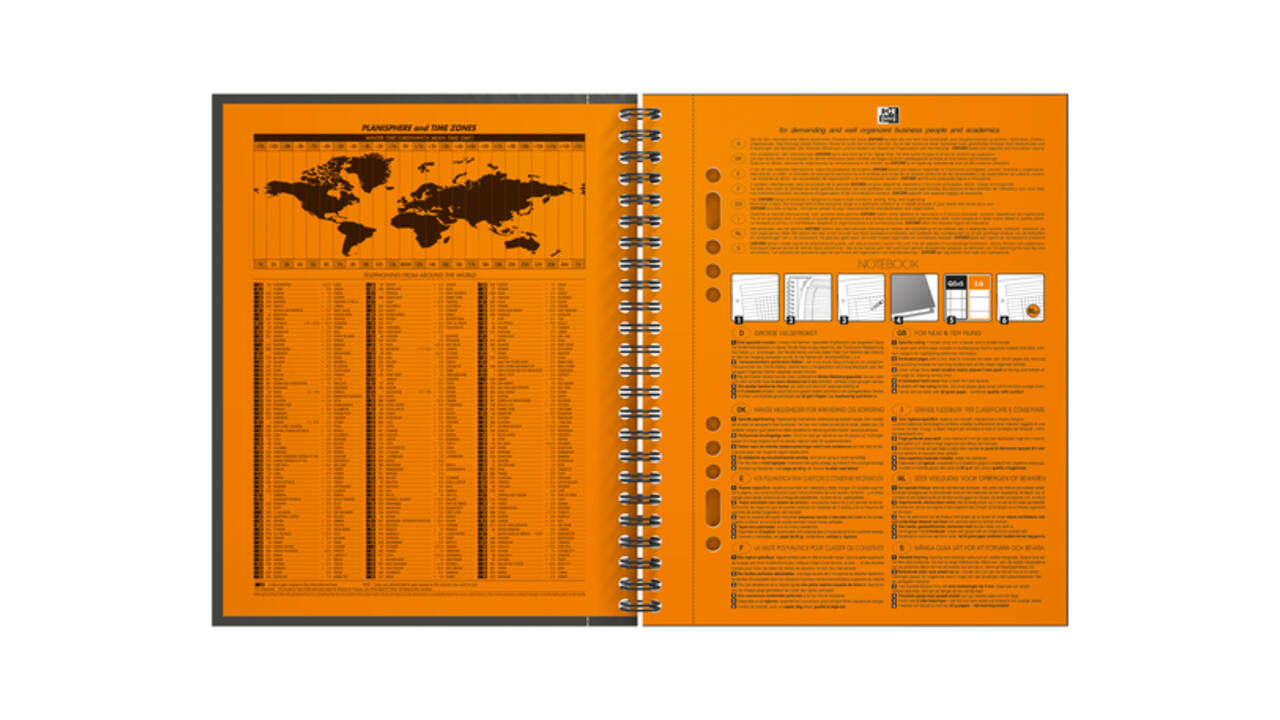 Spiraalblok Oxford International Notebook A5+ ruit 160 pagina's
