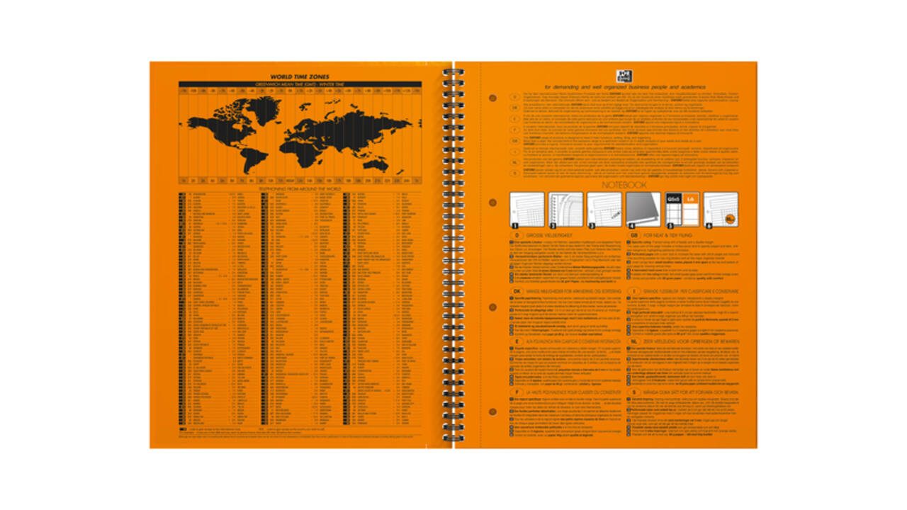 Spiraalblok Oxford International Notebook A4+ 160 pagina's lijn