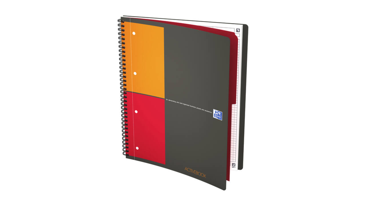Spiraalblok Oxford International Activebook A4+ 160 pagina's ruit 5mm