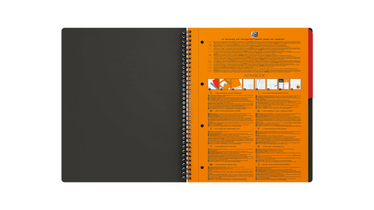 Spiraalblok Oxford International Activebook A4+ 160 pagina's ruit 5mm