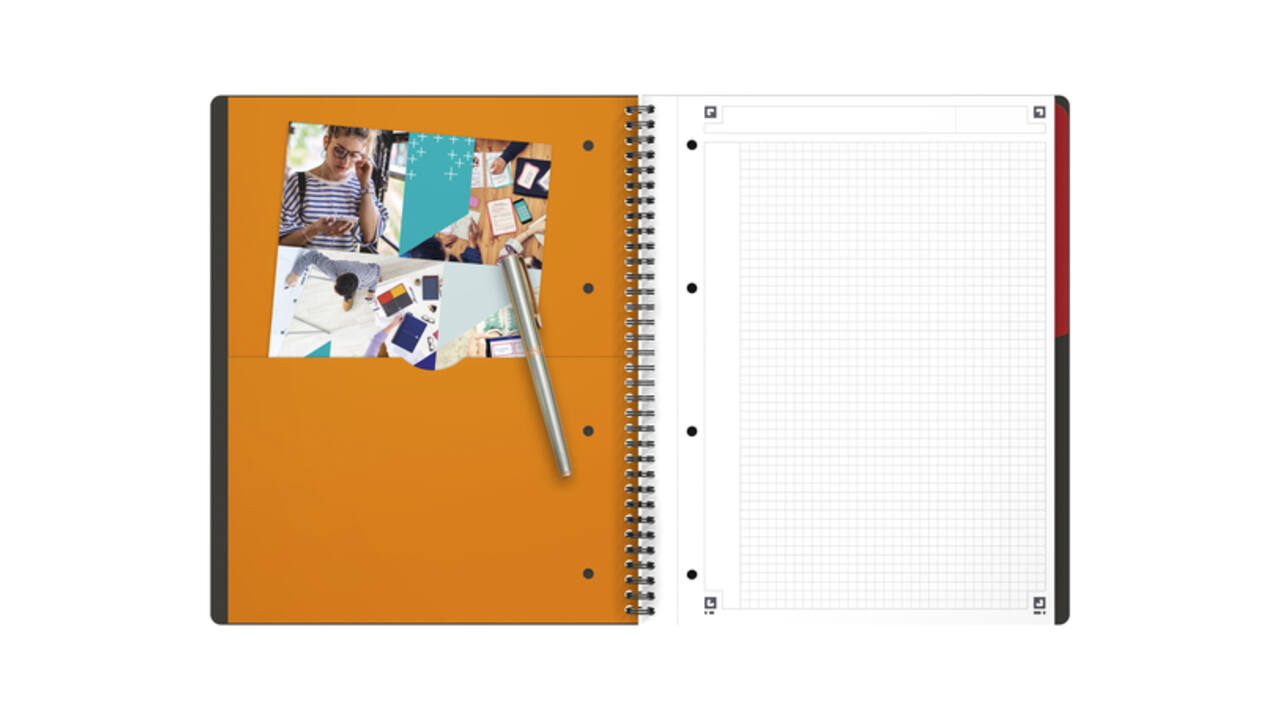 Spiraalblok Oxford International Activebook A4+ 160 pagina's ruit 5mm