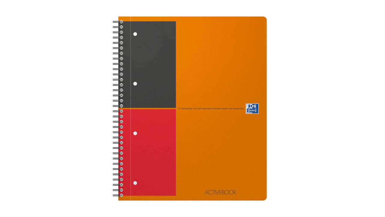 Spiraalblok Oxford International Activebook A4+ 160 pagina's lijn