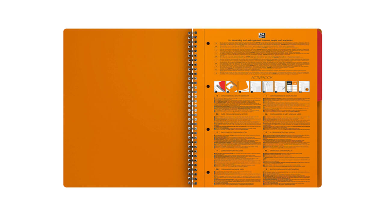 Spiraalblok Oxford International Activebook A4+ 160 pagina's lijn
