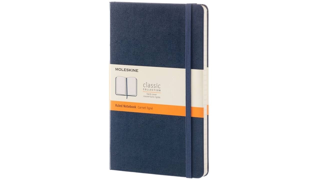 Notitieboek Moleskine large 130X210mm lijn hard cover sapphire blue