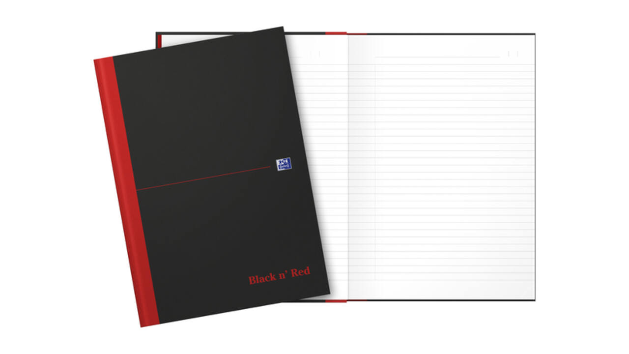 Notitieboek Oxford Black n' Red A4 96vel lijn