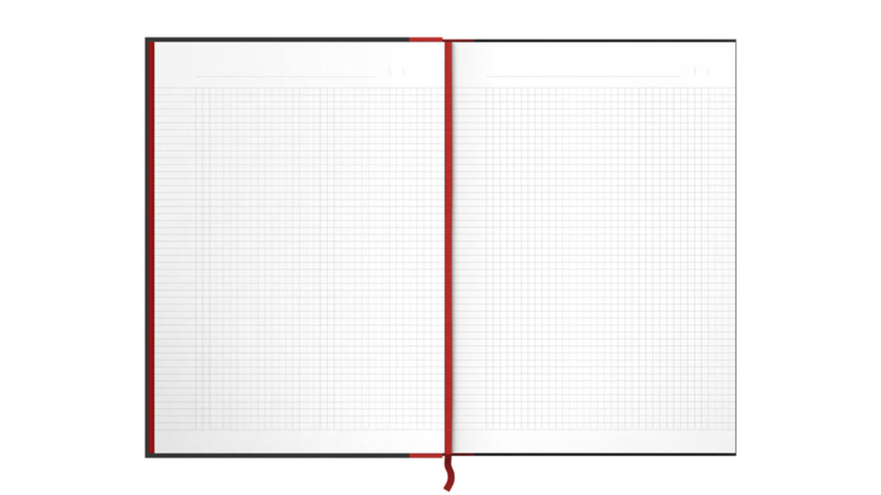 Notitieboek Oxford Black n' Red A4 96vel ruit 5mm