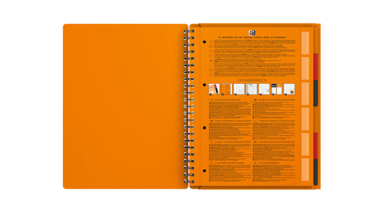 Spiraalblok Oxford International Organiserbook A4+ 160 pagina's lijn