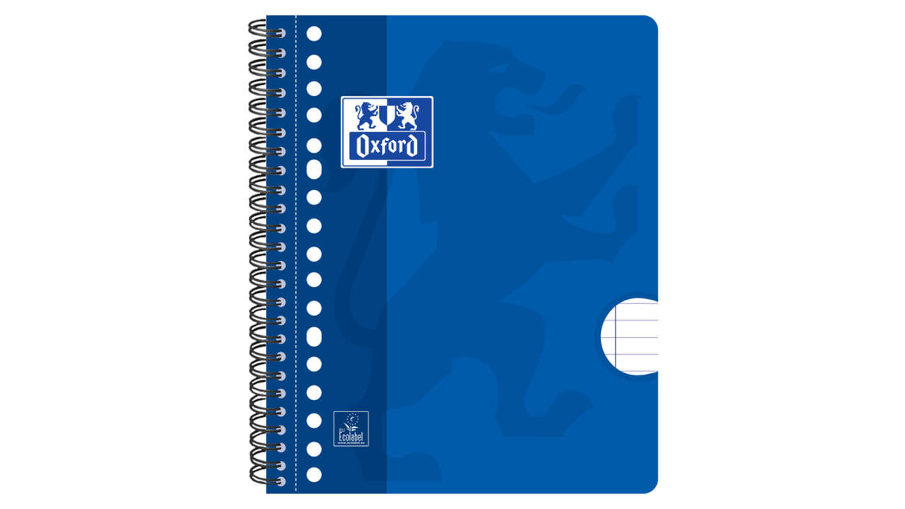 Collegeblok Oxford School A5+ lijn 17-gaats 160 pagina's 80gr assorti