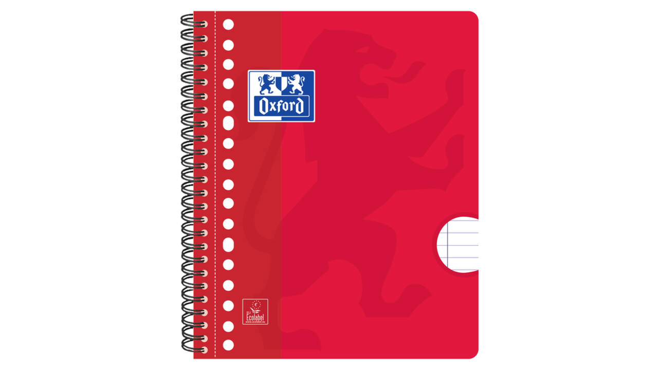 Collegeblok Oxford School A5+ lijn 17-gaats 160 pagina's 80gr assorti