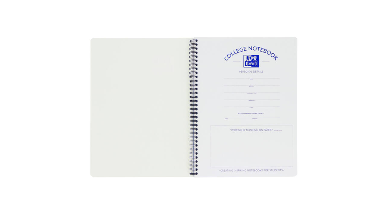 Collegeblok Oxford School A4 ruit 10x10mm 23-gaats 160 pagina's 80gr assorti