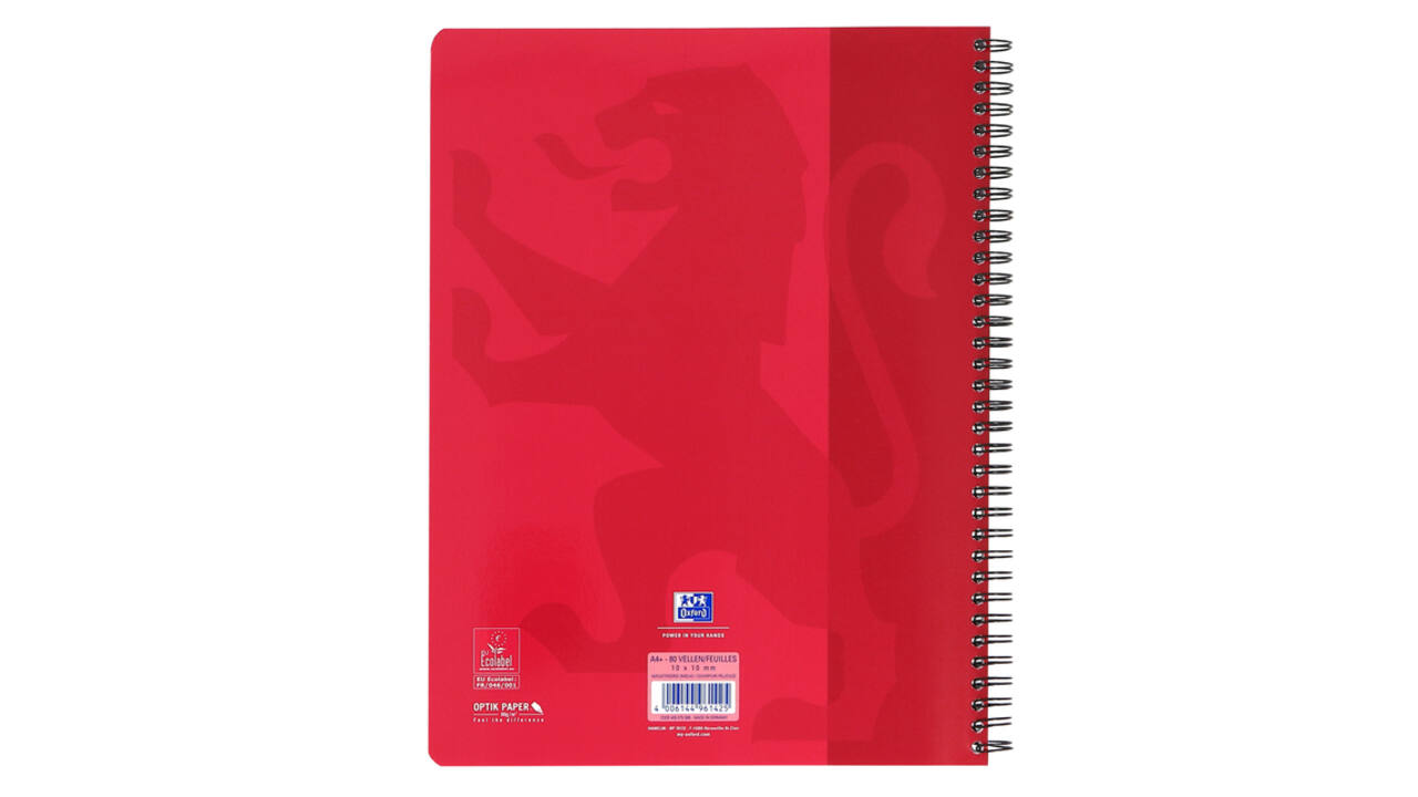 Collegeblok Oxford School A4 ruit 10x10mm 23-gaats 160 pagina's 80gr assorti