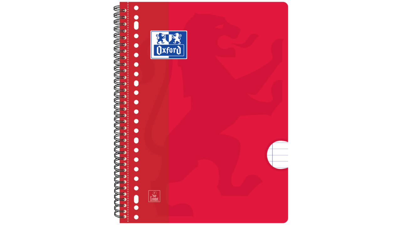 Collegeblok Oxford School A4+ lijn 23-gaats 160 pagina's 80gr assorti