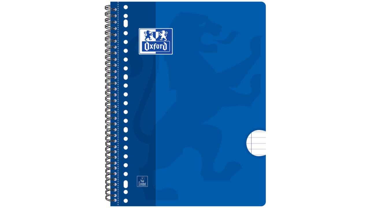 Collegeblok Oxford School A4+ lijn 23-gaats 160 pagina's 80gr assorti