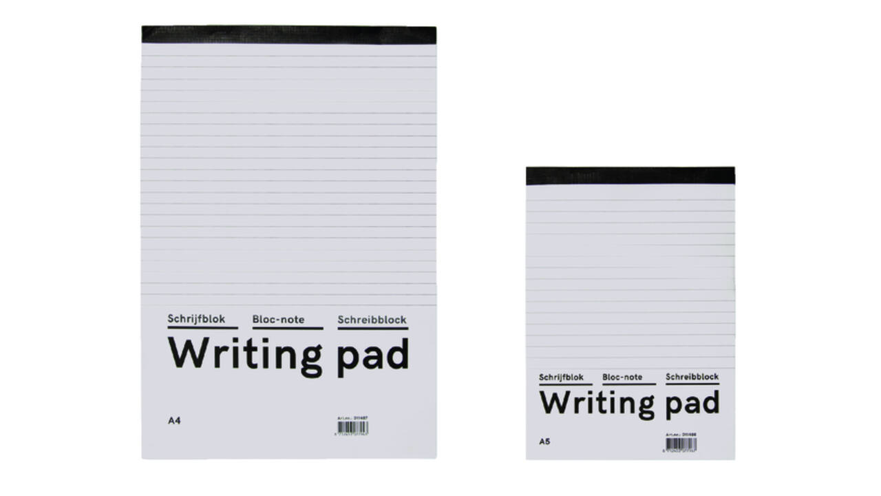 Schrijfblok Qbasic A4 lijn 160blz 60gr