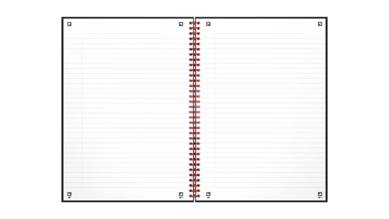 Spiraalblok Oxford Black n' Red A4 lijn 140 pagina's 80gr