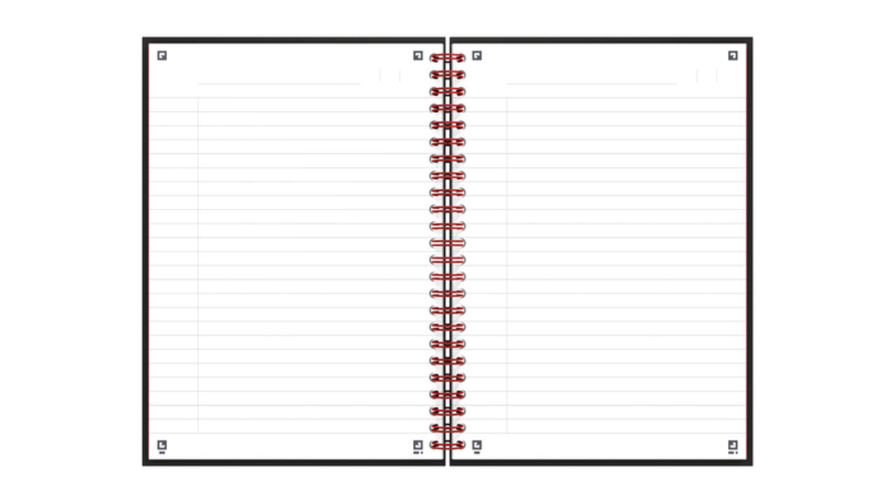 Spiraalblok Oxford Black n' Red A5 lijn 140 pagina's 80gr