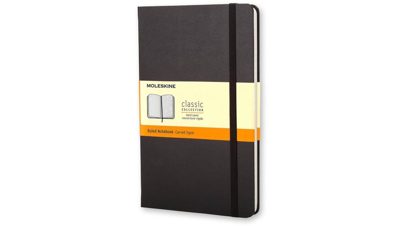 Notitieboek Moleskine large 130x210mm lijn hard cover zwart