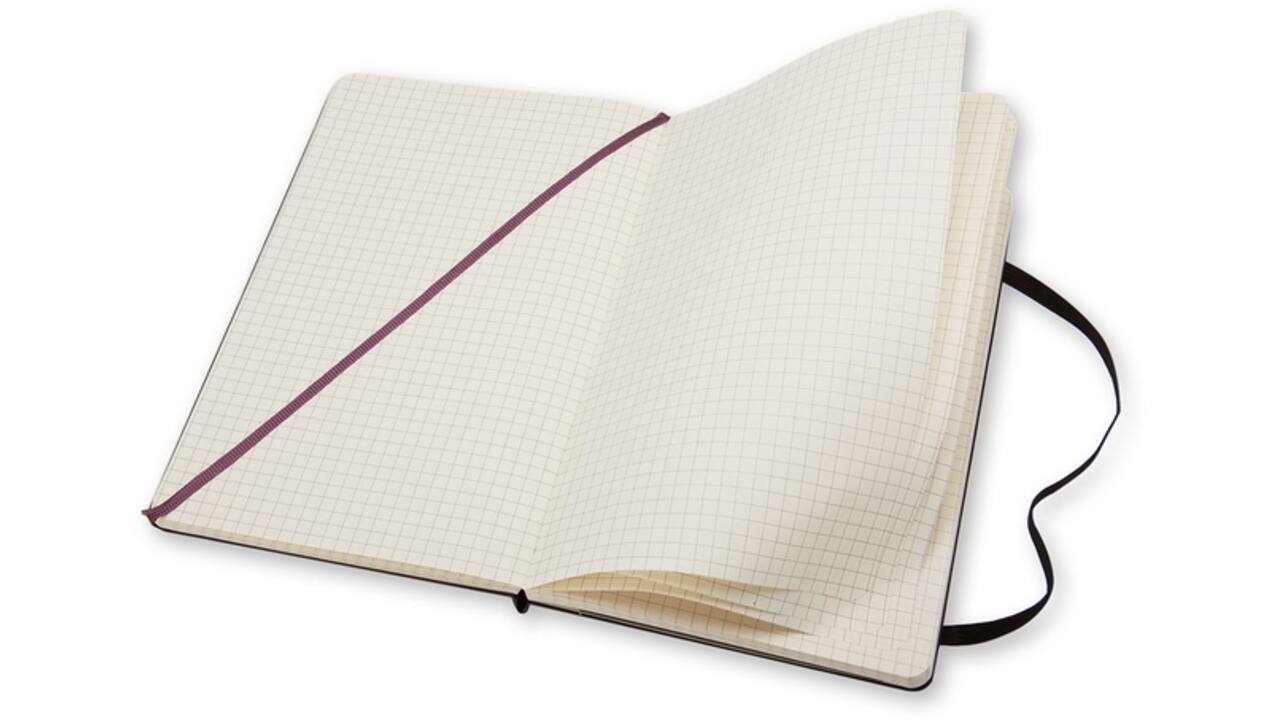 Notitieboek Moleskine large 130x210mm ruit 5x5 hard cover zwart