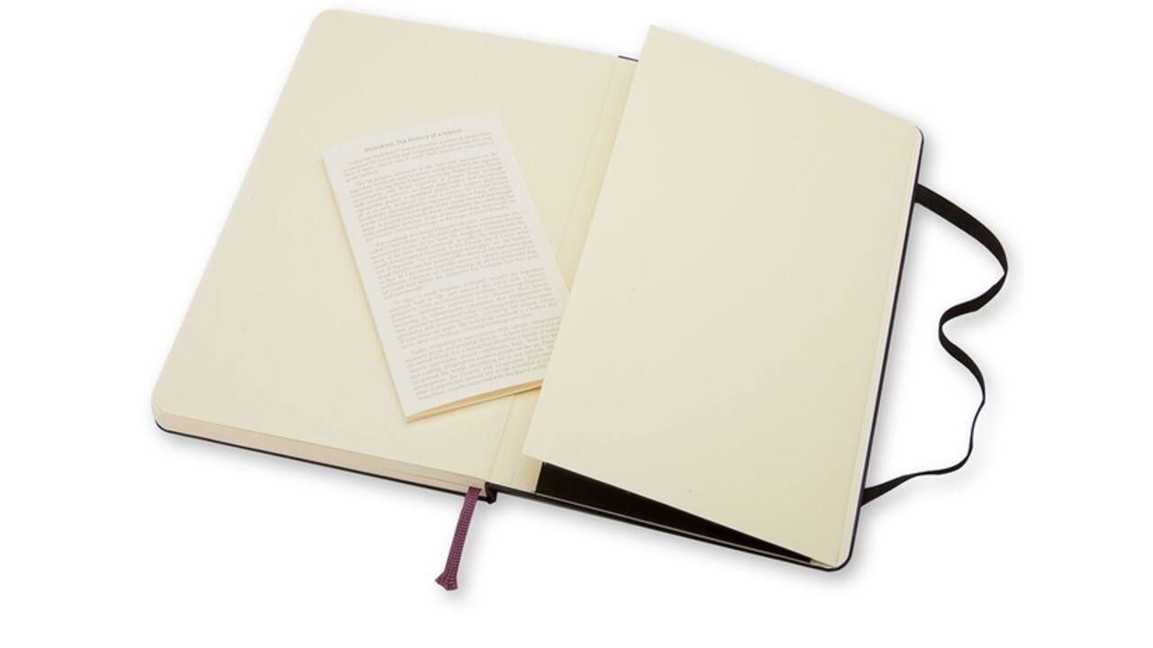 Notitieboek Moleskine large 130x210mm blanco hard cover zwart