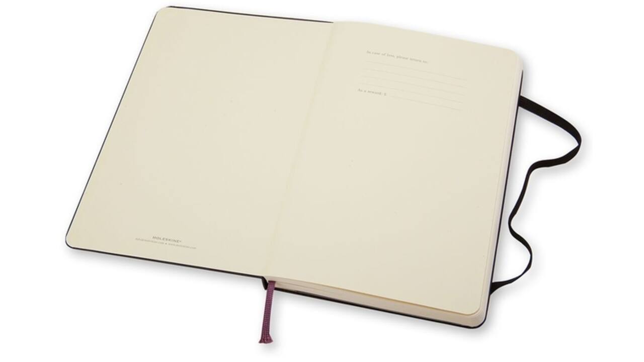 Notitieboek Moleskine large 130x210mm blanco hard cover zwart