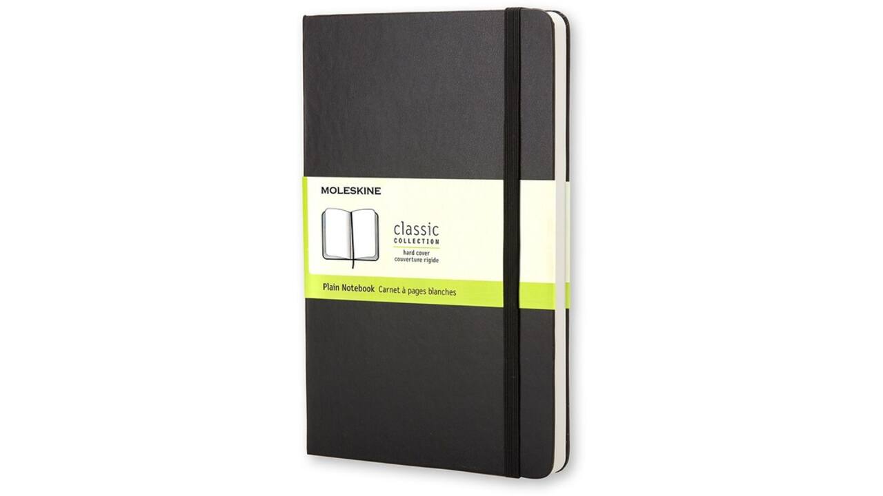 Notitieboek Moleskine pocket 90x140mm blanco hard cover zwart