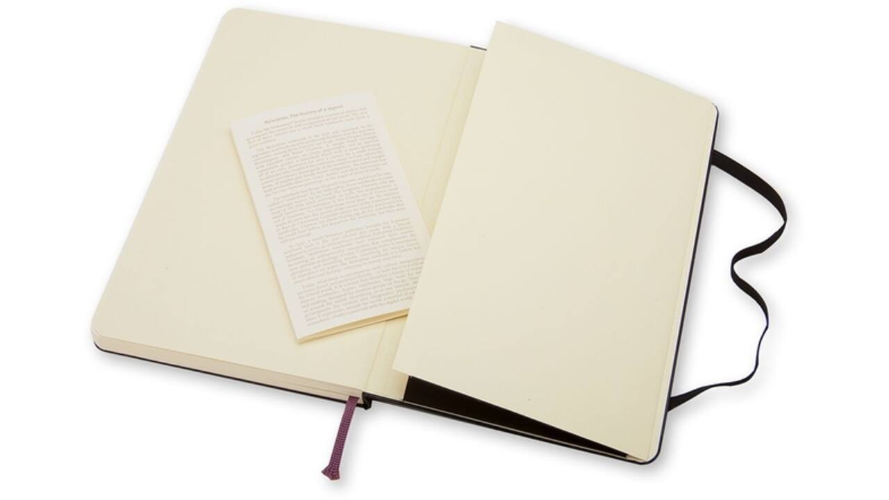 Notitieboek Moleskine pocket 90x140mm blanco hard cover zwart