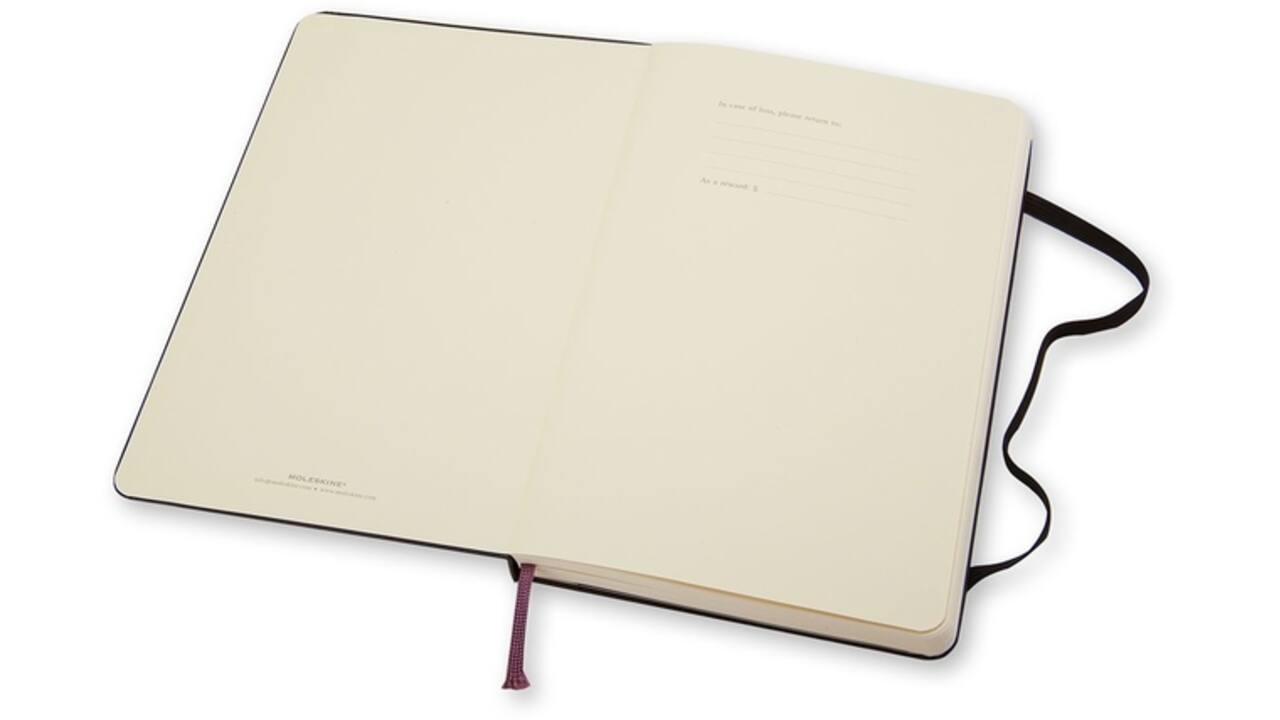 Notitieboek Moleskine pocket 90x140mm blanco hard cover zwart