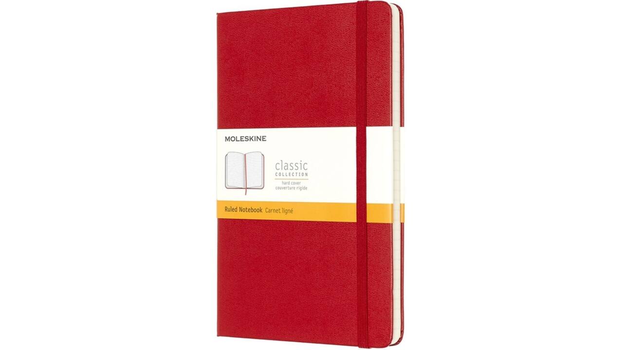 Notitieboek Moleskine large 130x210mm lijn hard cover  rood
