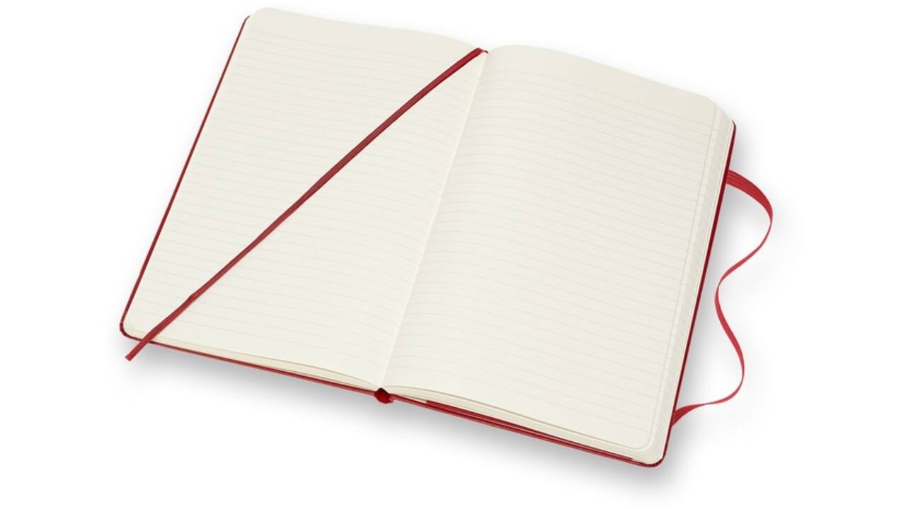 Notitieboek Moleskine large 130x210mm lijn hard cover  rood